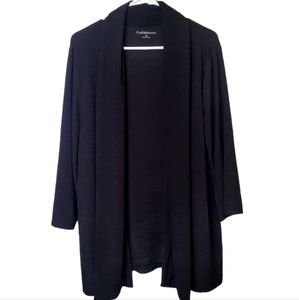 Women's Croft & Barrow size 2x black cardigan   w/ 3/4 length sleeves